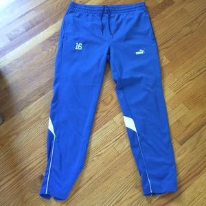 Blue & White Puma Workout Sweat Pants